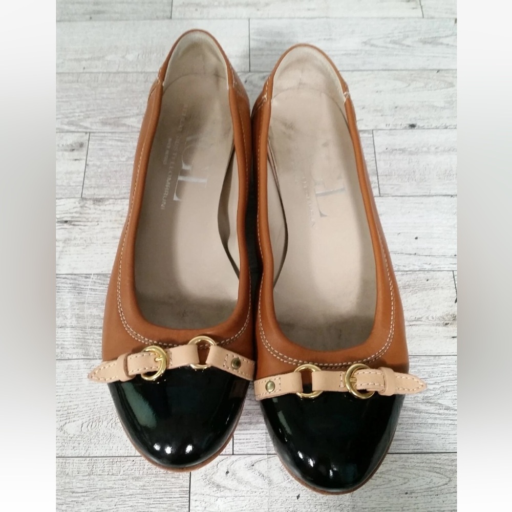 AGL Monika Cap Toe Ballet Flat Brown and Tan 37